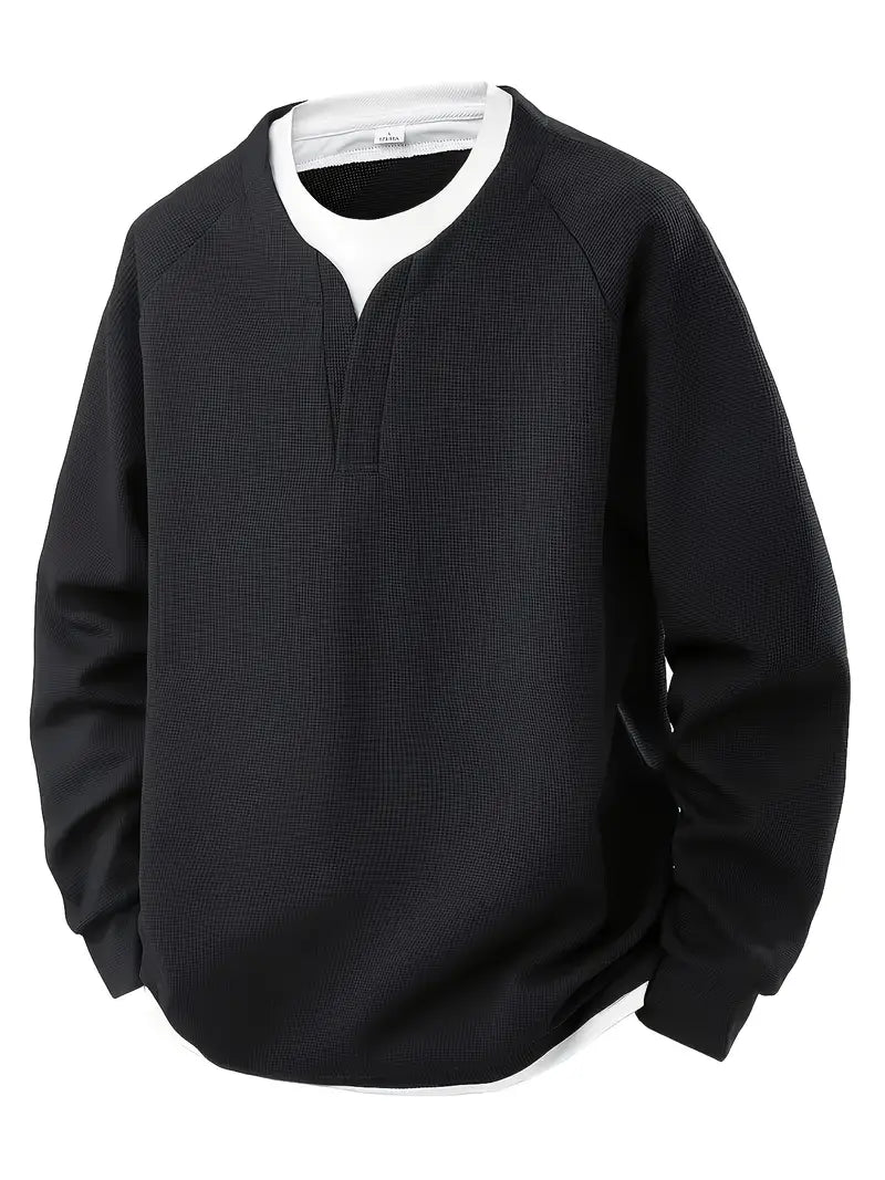 Aldous™ | Men’s Layered Waffle-Knit Long Sleeve