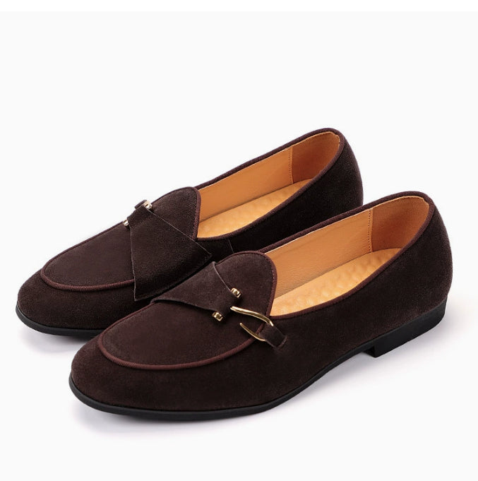 Alessandro Cortese™ | Suede Metal-Detail Loafers