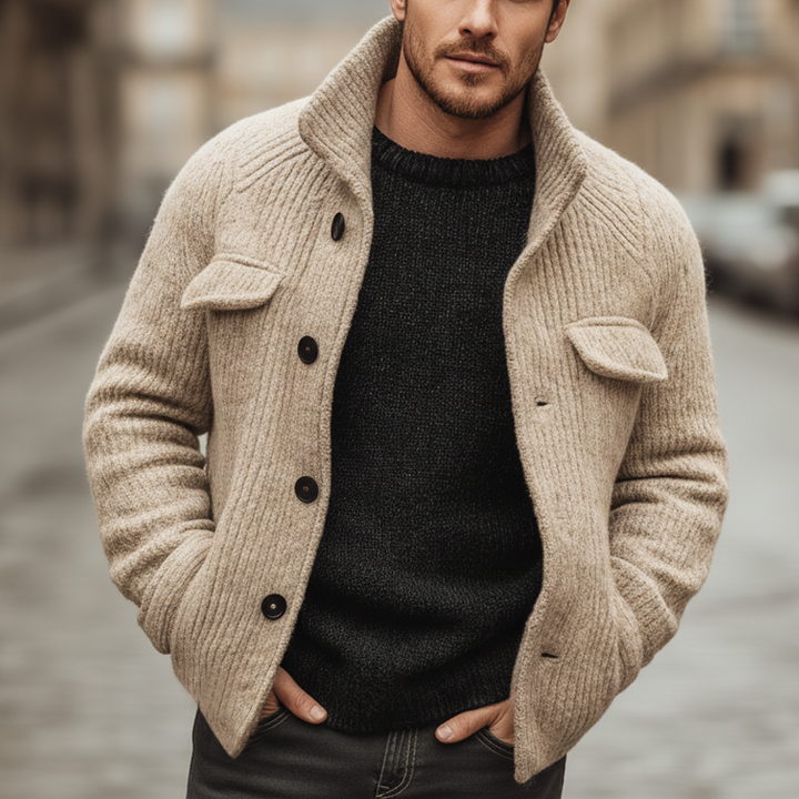 Elliot™ | Light Khaki Knit Cardigan