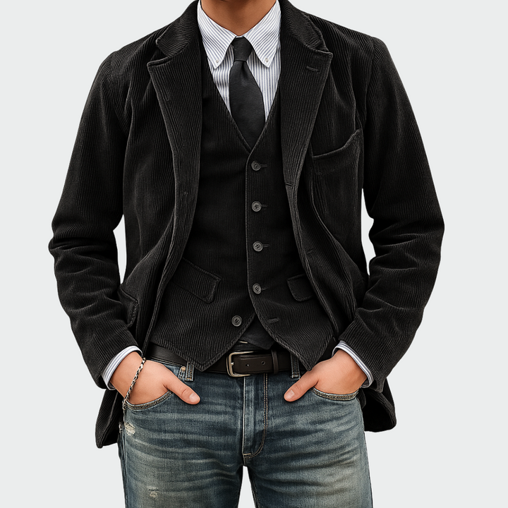 Elias™ | Men’s Velvet Blazer & Waistcoat Set